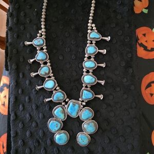 Turquoise and Silver Statement Necklace